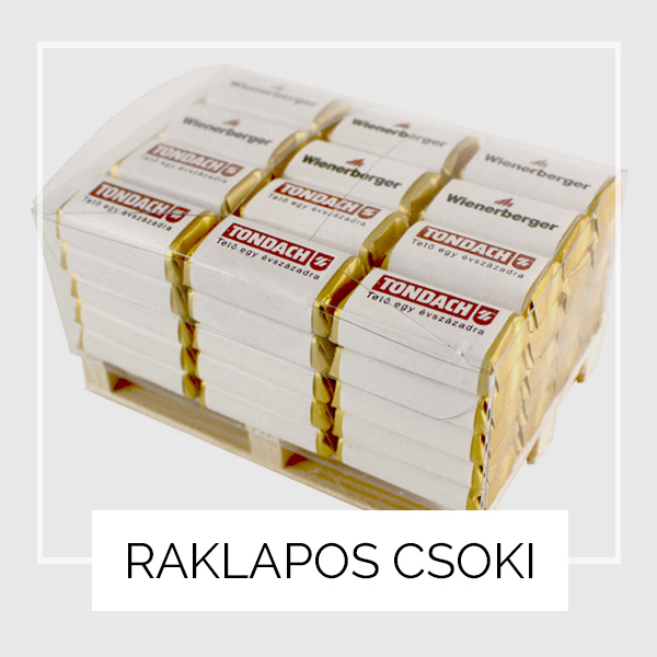 raklapos csoki, reklámcsokik mini raklapon