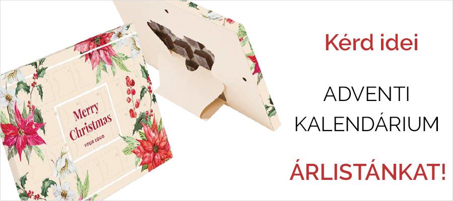Adventi csoki kalendárium cégeknek, karácsonyi céges ajándék