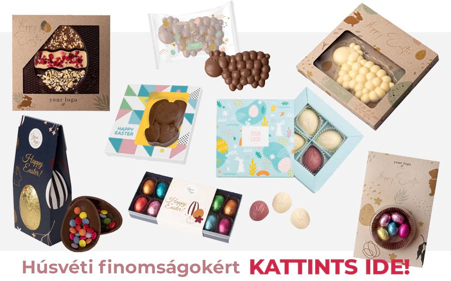 Húsvéti reklámcsoki, logózott reklám csokoládé húsvét