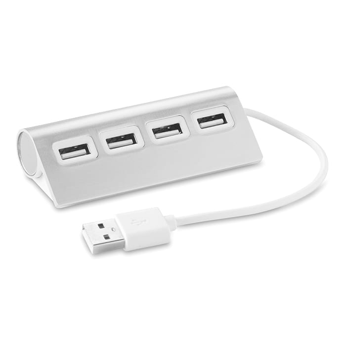 Aluhub 4 portos usb, ezüst