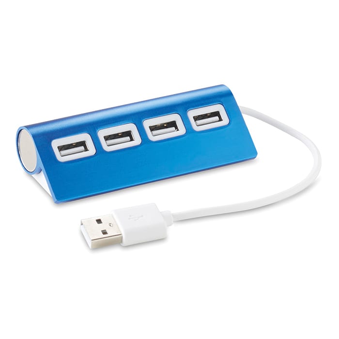 Aluhub 4 portos usb, kék