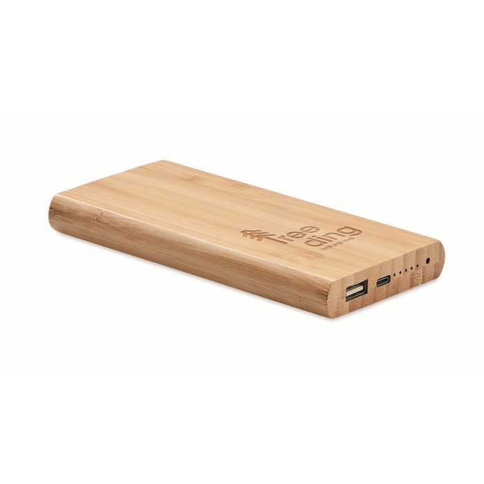 Arena C 6000 mah bambusz powerbank, natúr