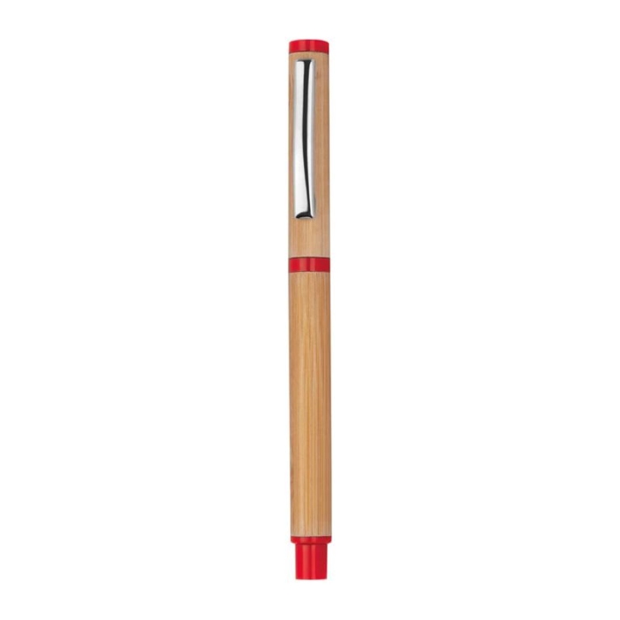 Reklámajándék: Bambusz írószer készlet, piros