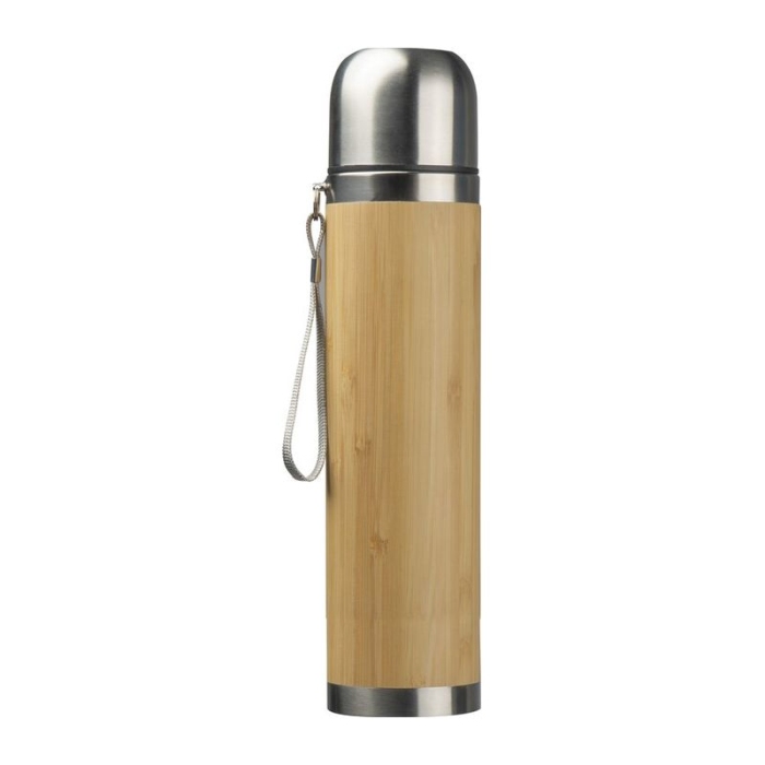 Reklámajándék: Bambusz reklám termosz, 500 ml, bézs