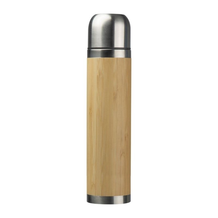 Reklámajándék: Bambusz reklám termosz, 500 ml, bézs