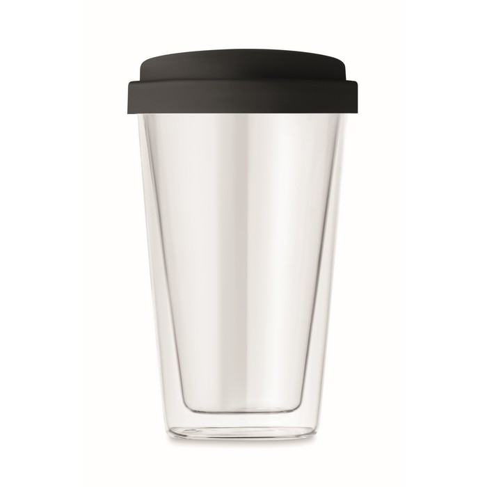 Bielo Tumbler hőálló üveg pohár, 350 ml, fekete