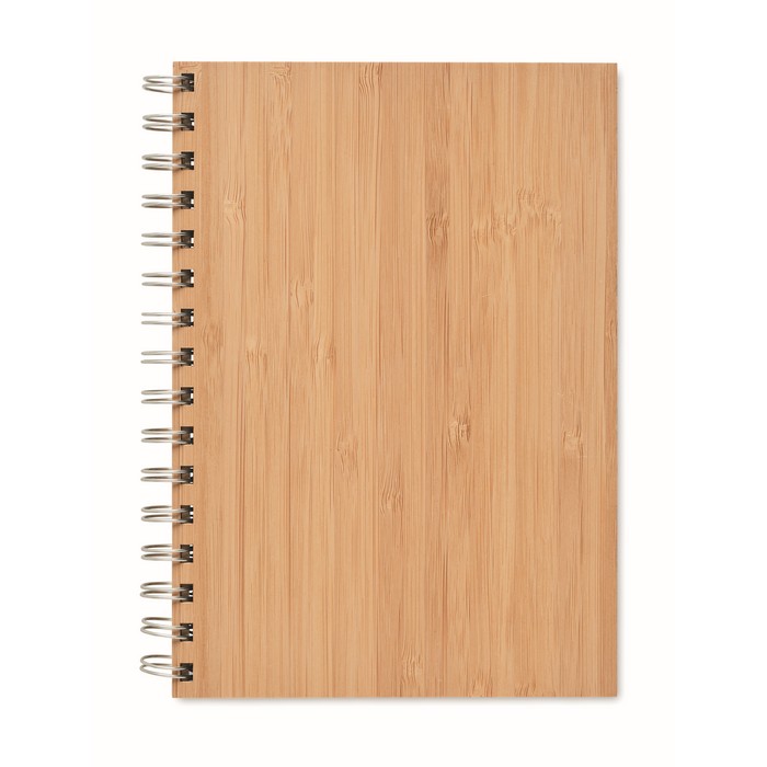 Bram A5 gyűrűs bambusz jegyzetfüzet, natúr