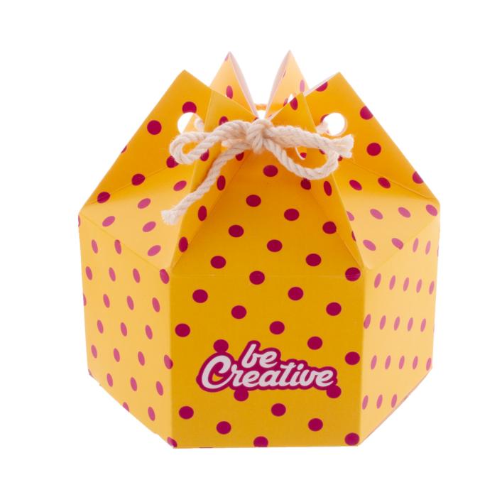 CreaBox HexaCord M hatszögletű ajándékdoboz, egyedi grafika