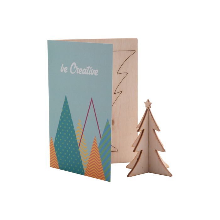 Creax karácsonyi üdvözlőlap, karácsonyfa, natúr