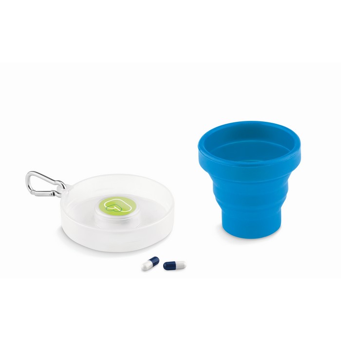 Cup Pill összehajtható szilikon pohár, kék
