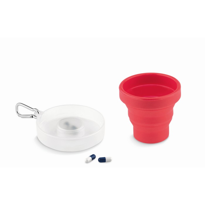Cup Pill összehajtható szilikon pohár, piros