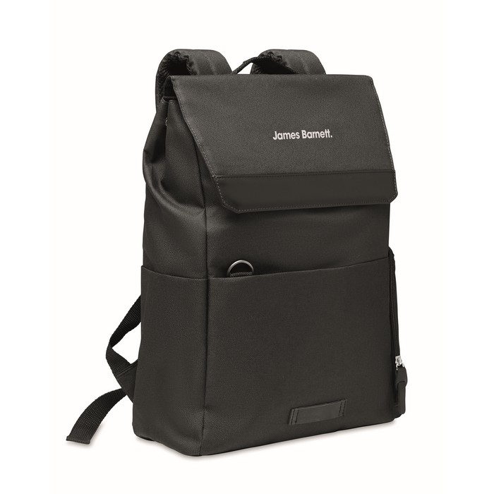 Daegu Lap 600D RPET laptop hátizsák, fekete