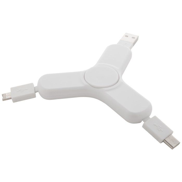 Dorip spinner USB töltőkábel, fehér