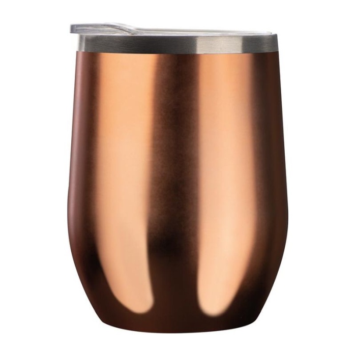 Reklámajándék: Dupalfalú vákuum pohár rozsdamentes acélból, 380 m, piros