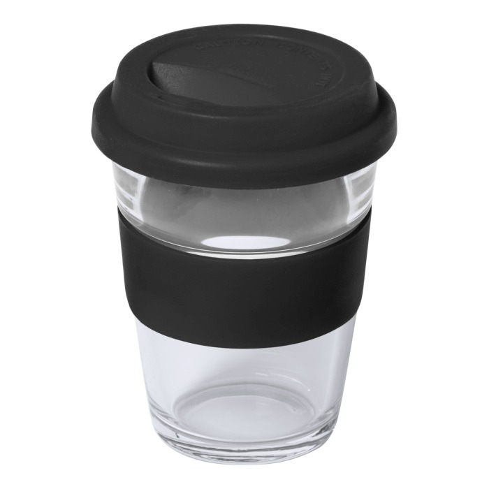 Durnox üveg utazóbögre, 350 ml, fekete