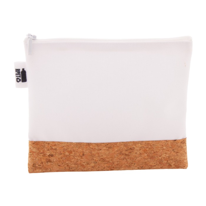 CreaBeauty Cork M RPET egyediesíthető kozmetikai táska, fehér
