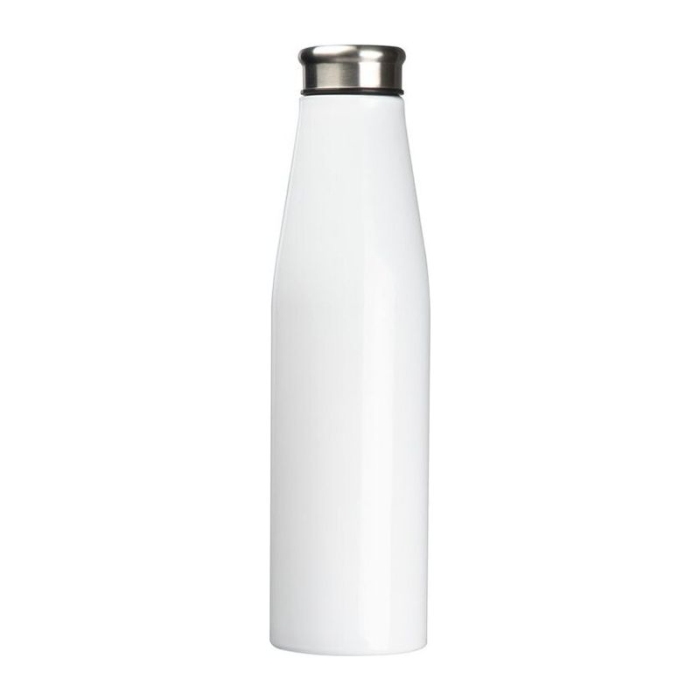 Reklámajándék: Fém reklám ivópalack, 750 ml, fehér