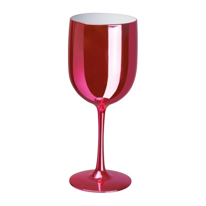 Reklámajándék: Fényes műanyag talpas pohár, 460 ml, rózsaszín