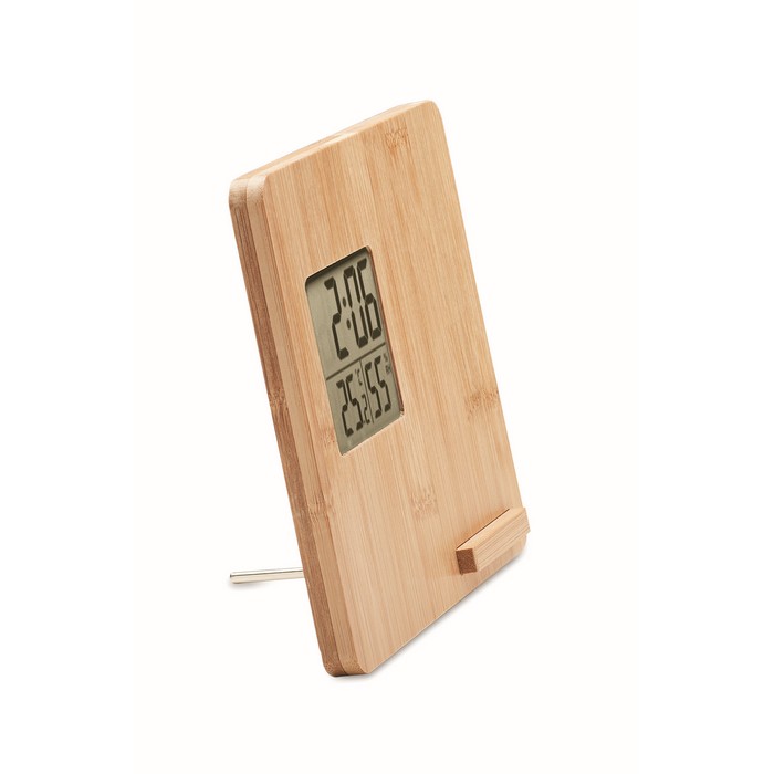 Ferrel bambusz időjárásjelző töltővel, natúr