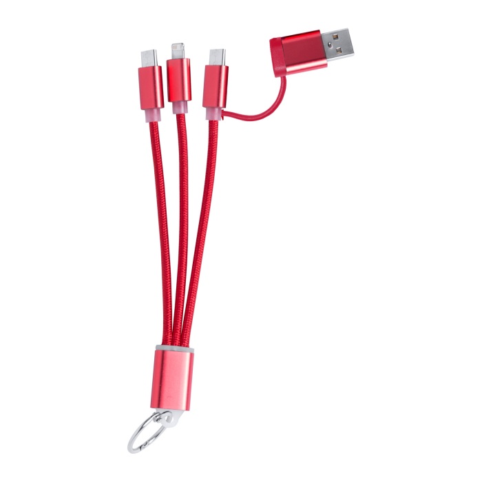 Frecles USB töltős kulcstartó, piros