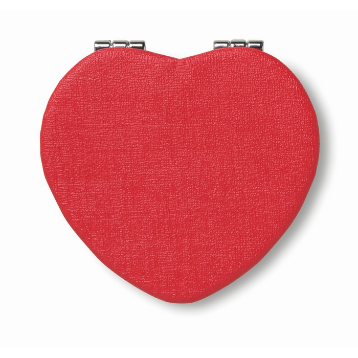 Glow Heart szív alakú PU tükör, piros