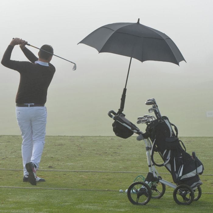 Golf reklám esernyő szélterelővel