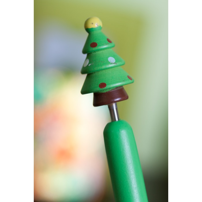 Göte figurás toll, karácsonyfa, zöld