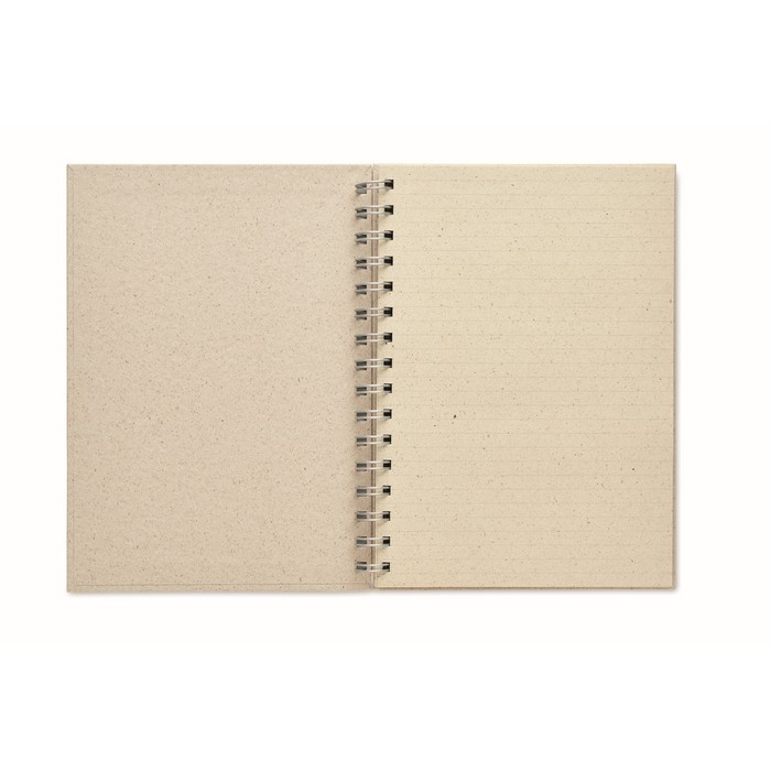 Grass Book fűpapír A5 spirál jegyzetfüzet, bézs