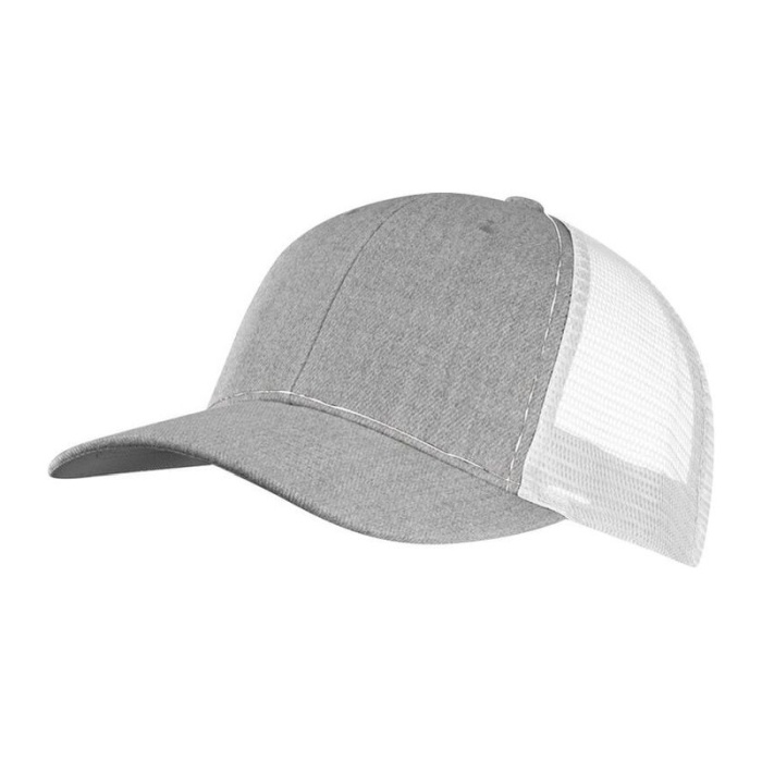 Reklámajándék: Hálós reklám baseball sapka, 6 panel, fehér