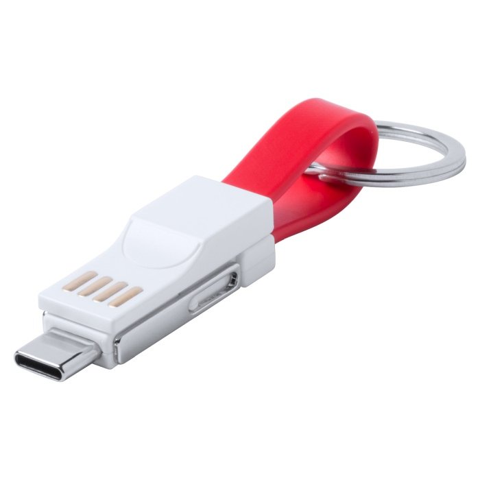 Hedul USB töltős kulcstartó, piros