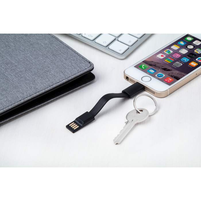 Holnier USB töltős kulcstartó, fekete