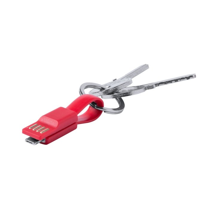 Holnier USB töltős kulcstartó, piros