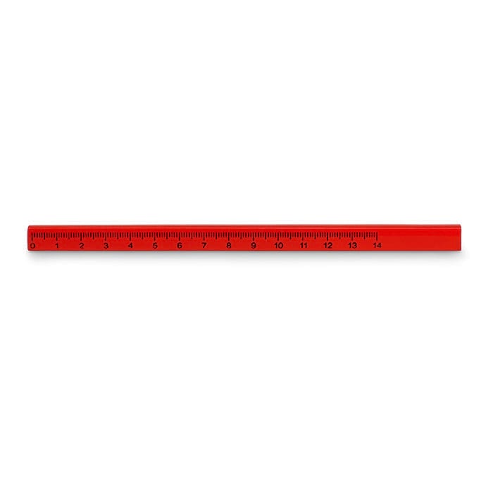 Maderos asztalos ceruza vonalzóval, piros