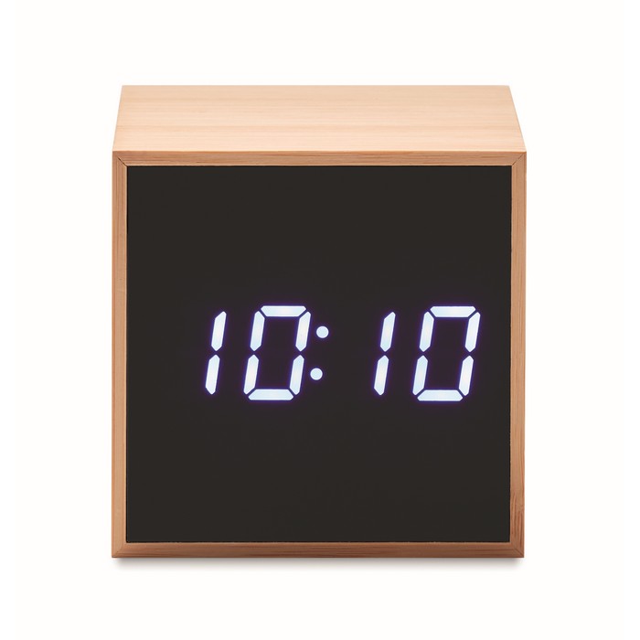 Mara Clock led ébresztőóra bambusz házzal, natúr