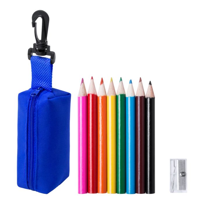 Migal tolltartó mini ceruza készlettel, kék