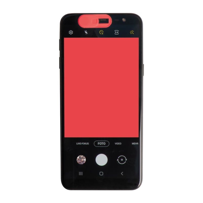 Reklámajándék: Mobiltelefon kamera takaró, piros