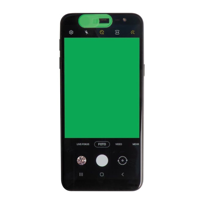 Reklámajándék: Mobiltelefon kamera takaró, zöld