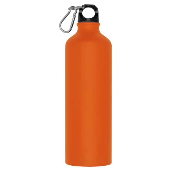Reklámajándék: Nagy reklám ivópalack karabinerrel, 800 ml, narancssárga