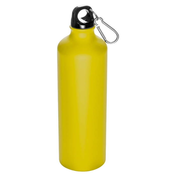 Reklámajándék: Nagy reklám ivópalack karabinerrel, 800 ml, sárga