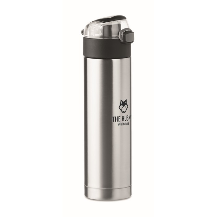 Nuuk Lux biztonsági záras palack 400 ml, ezüst
