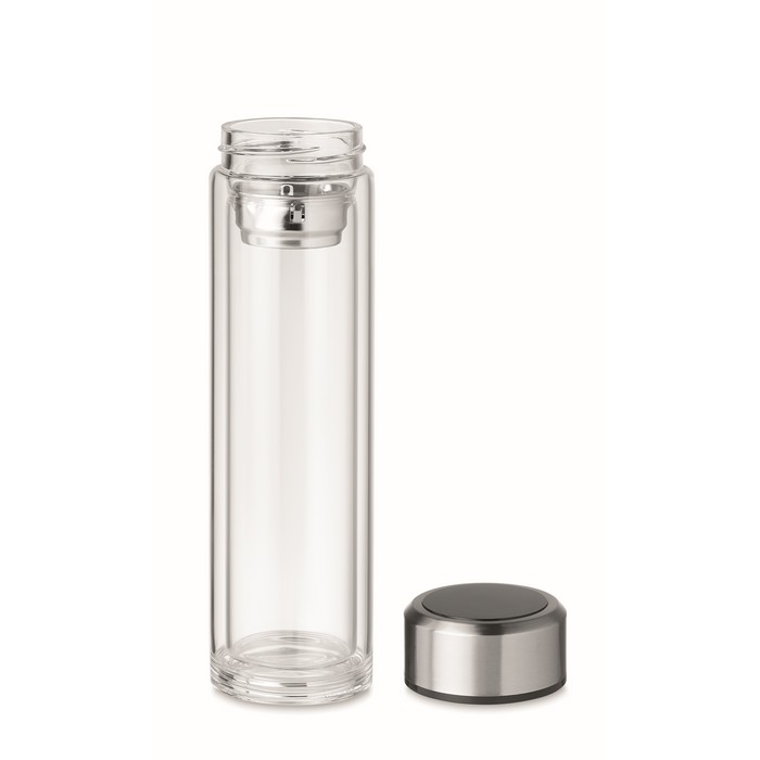 Pole Glass palack led érintős hőmérővel, átlátszó