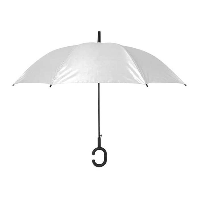 Reklámajándék: Pongee selyem automata reklám esernyő, fehér