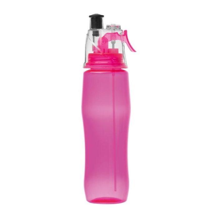 Reklámajándék: reklám ivópalack és hűsítőspray sportoláshoz, 700 ml, rózsaszín
