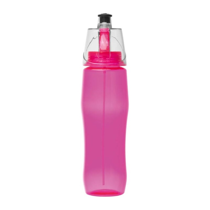 Reklámajándék: reklám ivópalack és hűsítőspray sportoláshoz, 700 ml, rózsaszín