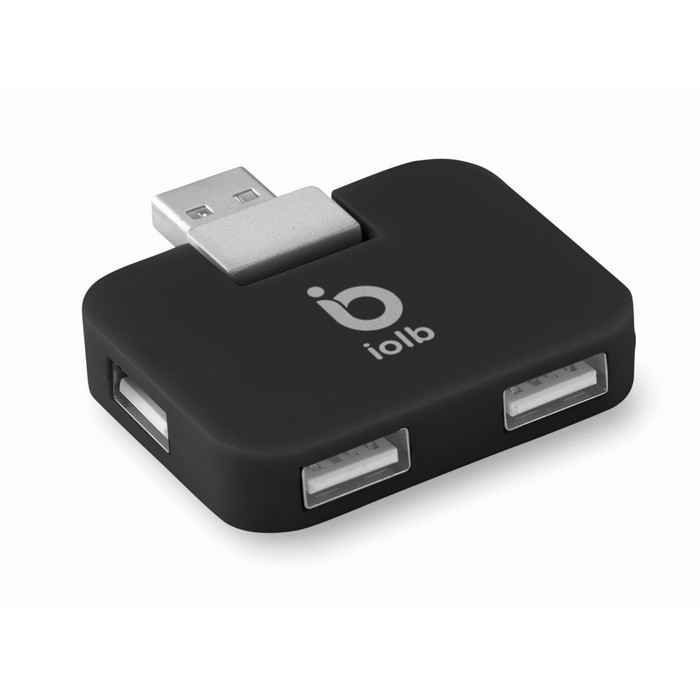 Square 4 portos usb hub, fekete