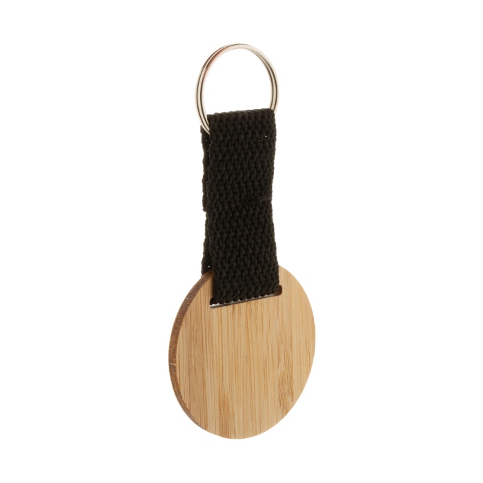 Stropp bambusz kulcstartó, kör, natúr