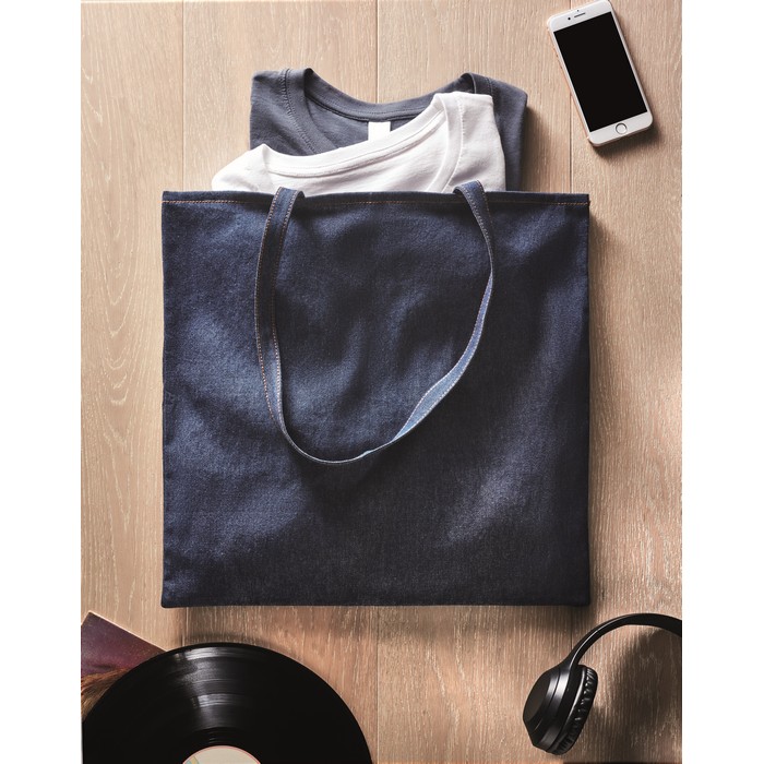 Style Tote újrahasznosított farmer táska, kék