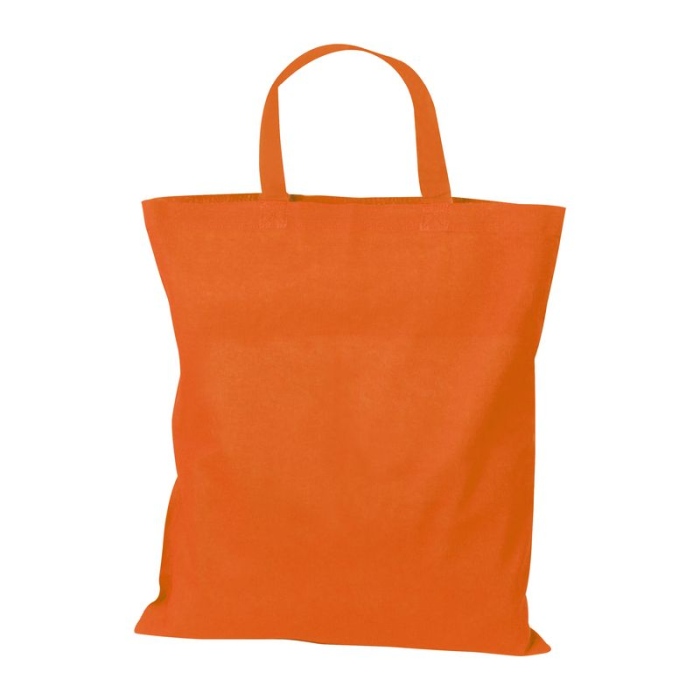 Reklámajándék: Színes, rövid fülű OEKO-TEX pamut reklám vászontáska,140g, narancssárga