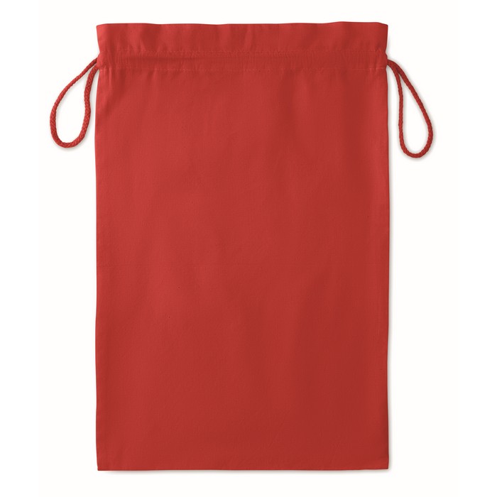 Taske Large nagy pamut zsinórós tasak, piros