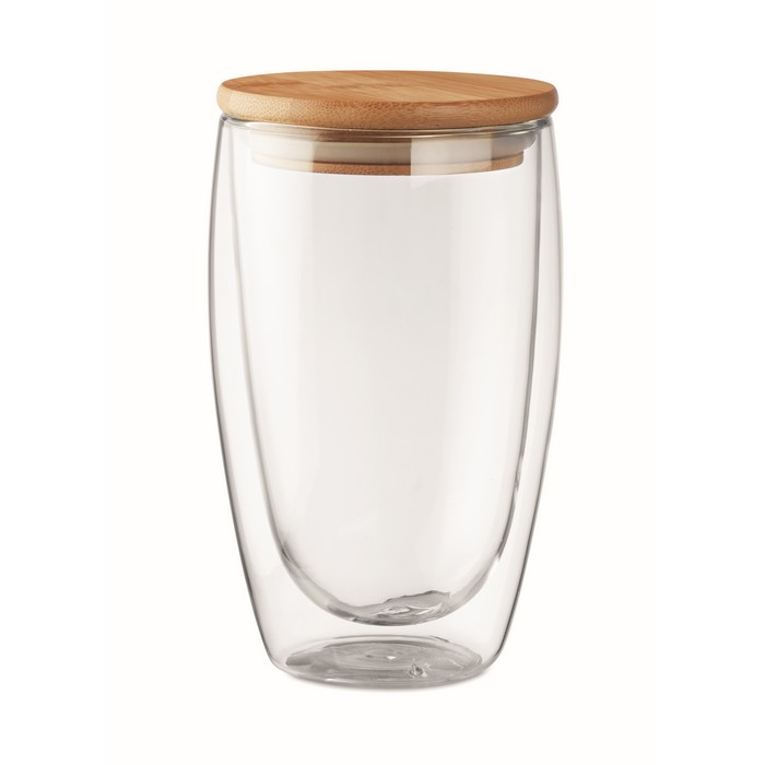 Tirana Large duplafalú üveg pohár, 450 ml, átlátszó